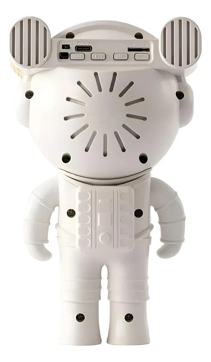 Astronauta Proyector Estrellas Galaxia Lampara Parlante Bluetooth Blanco