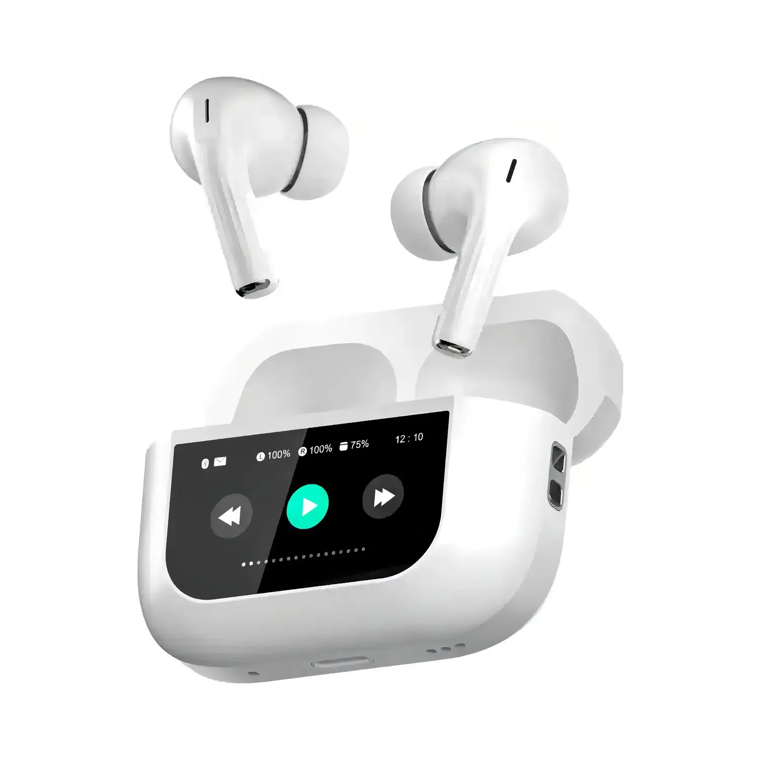 Auriculares Bluetooth Cancelación Ruido Lcd Pantalla Táctil Color Blanco