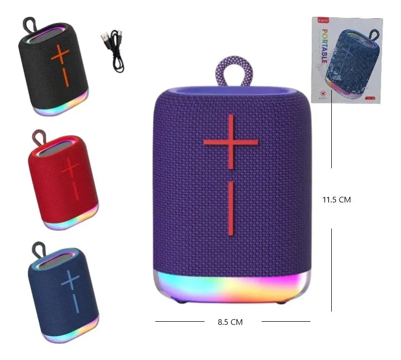 Parlante Bluetooth Rgb Potente Sonido Waterproof 5w Violeta