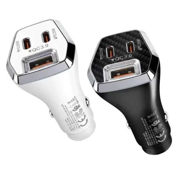 Cargador De Celulares Para Auto 3.1a Carga Rapida 3 Puertos