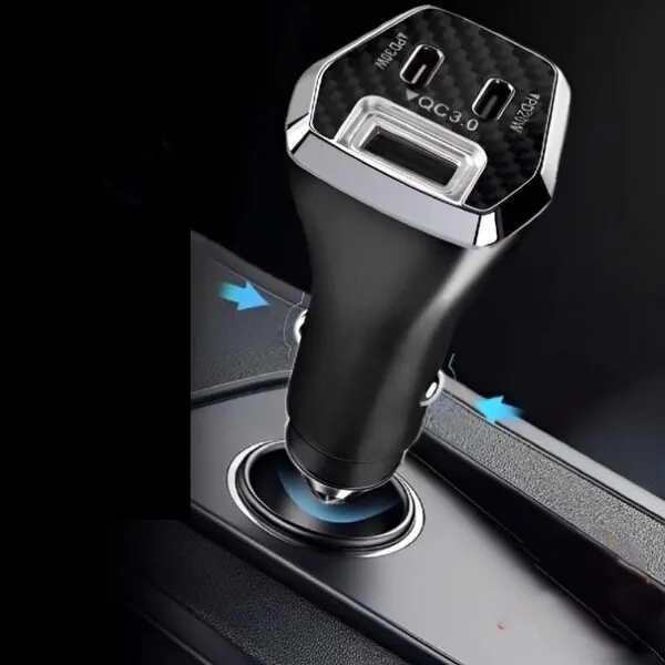 Cargador De Celulares Para Auto 3.1a Carga Rapida 3 Puertos