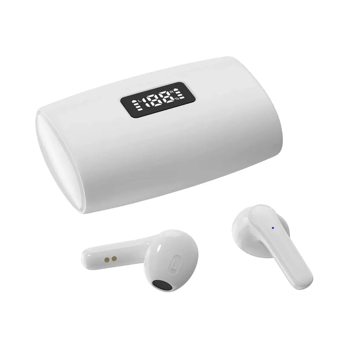 Auriculares Inalambricos Bluetooth In Ear Tws Mic Power Bank Blancos