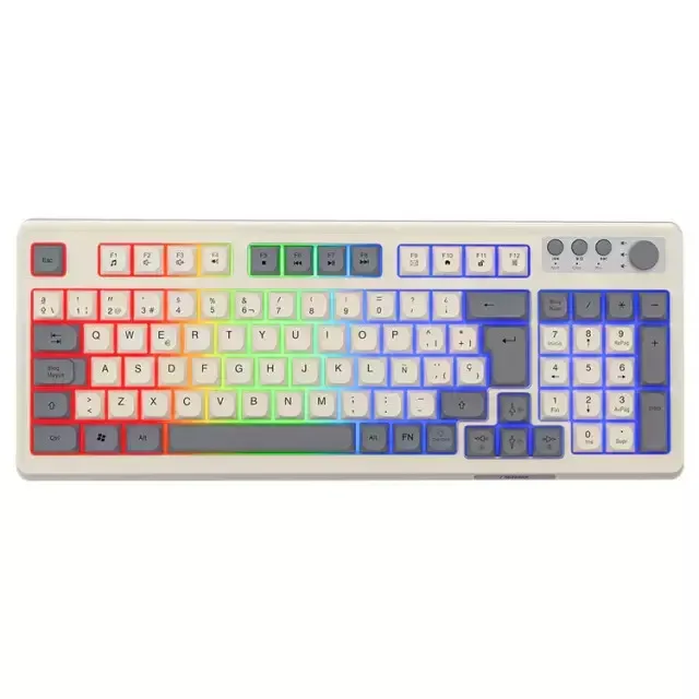 Teclado Noga RGB con Retroiluminación, en Español y Diseño Vintage