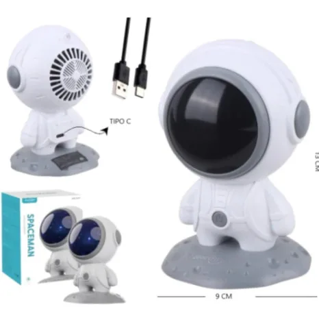 Parlante Bluetooth Astronauta Led 5w Portátil Recargable Blanco