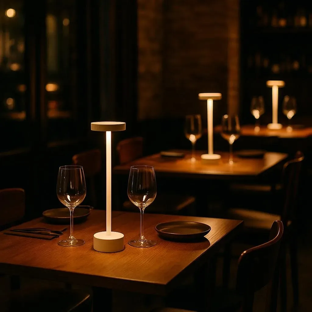 Lampara Velador Luz Moderna Metálica Touch Recargable Blanco