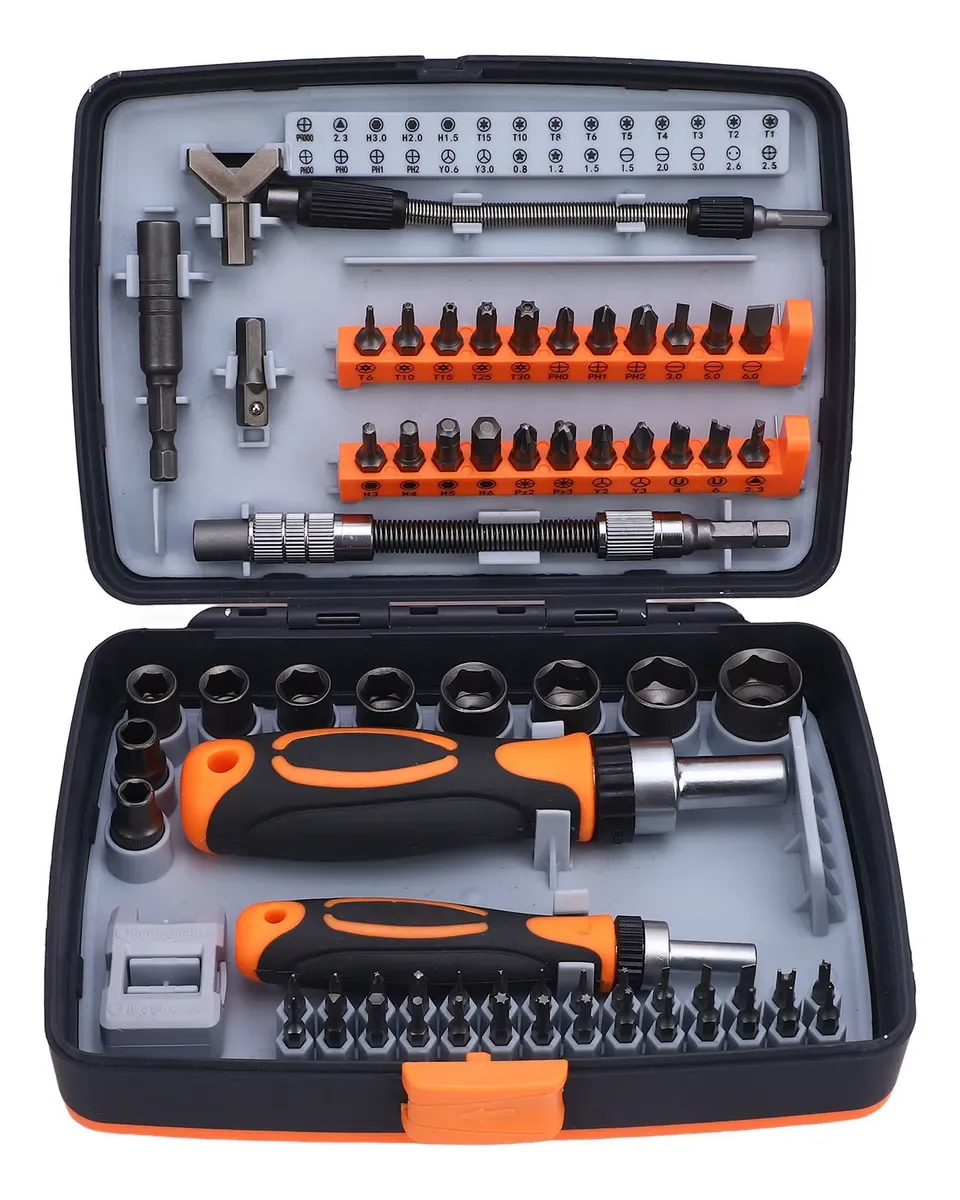 Juego De Destornilladores De Trinquete 68 En 1 Y Puntas Magnetica