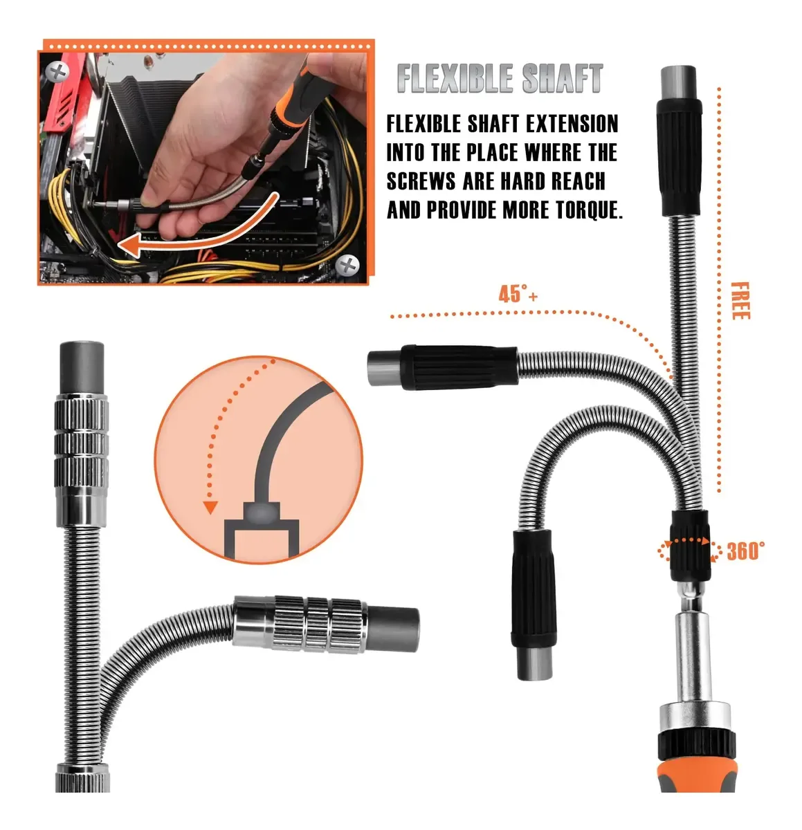 Juego De Destornilladores De Trinquete 68 En 1 Y Puntas Magnetica