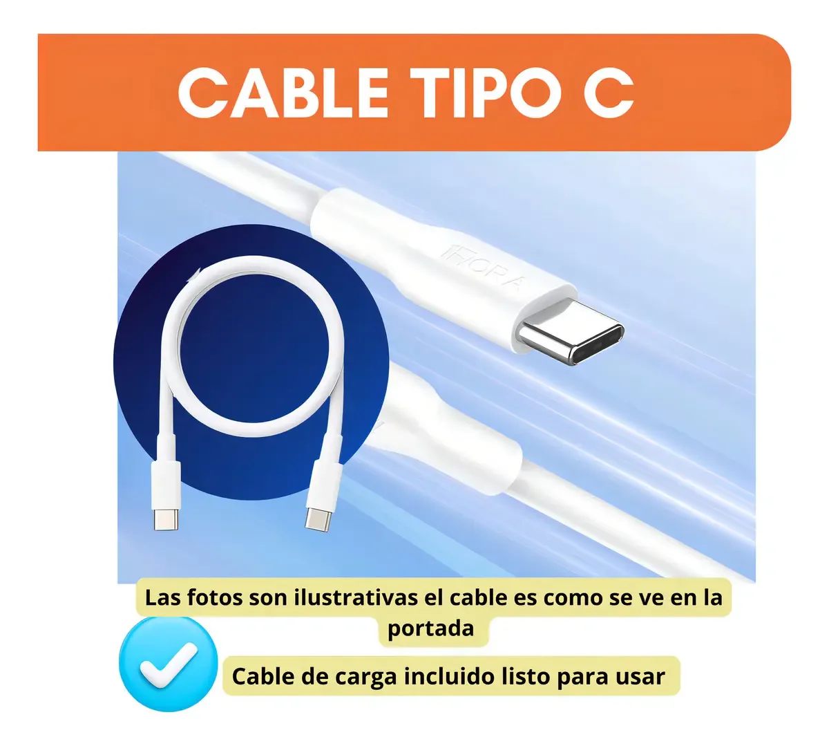 Cargador Portatil Carga Rapida 65w Doble Puerto Tipo C Usb-a Color Blanco