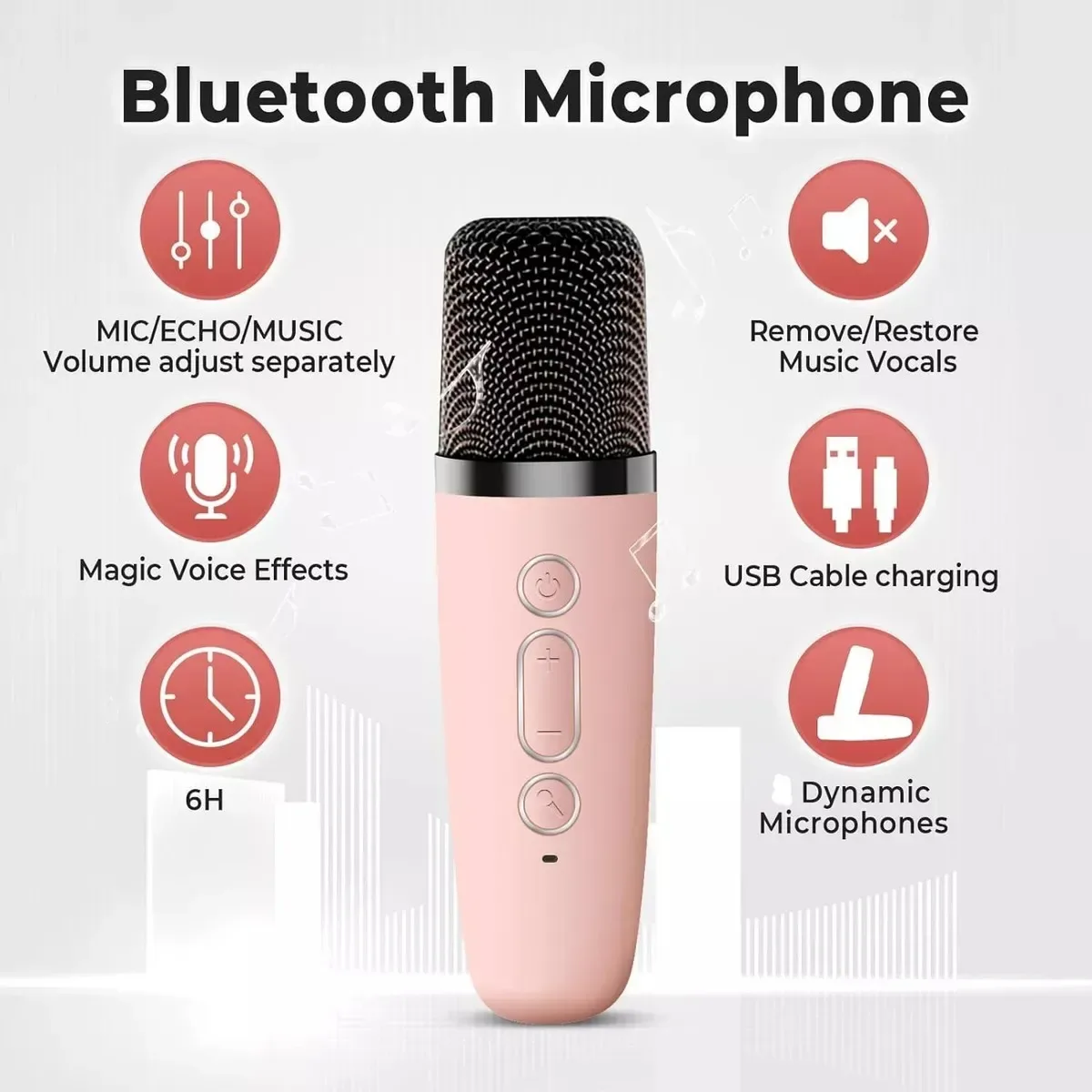 Parlante Karaoke Portátil Mini Con Micrófono Inalámbrico Bluetooth Color Celeste