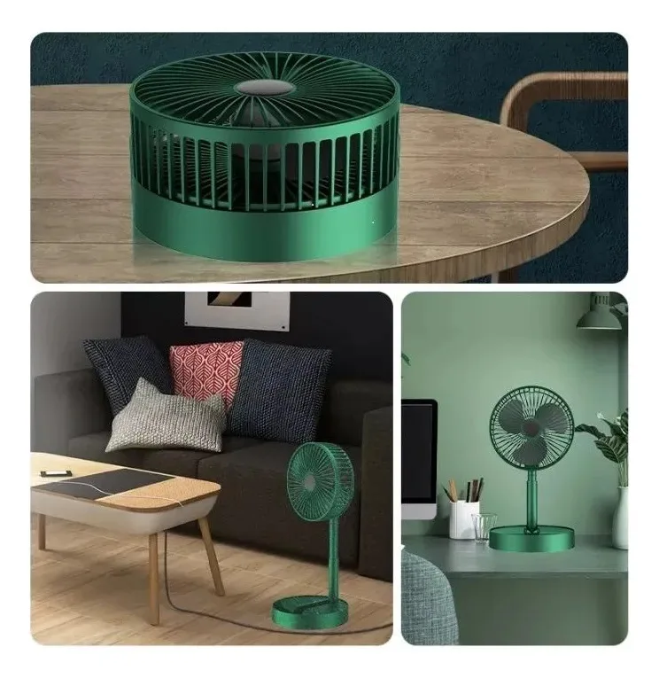 Ventilador Portatil Plegable Recargable Usb Soporte Celular Escritorio Hogar Viaje Color Blanco