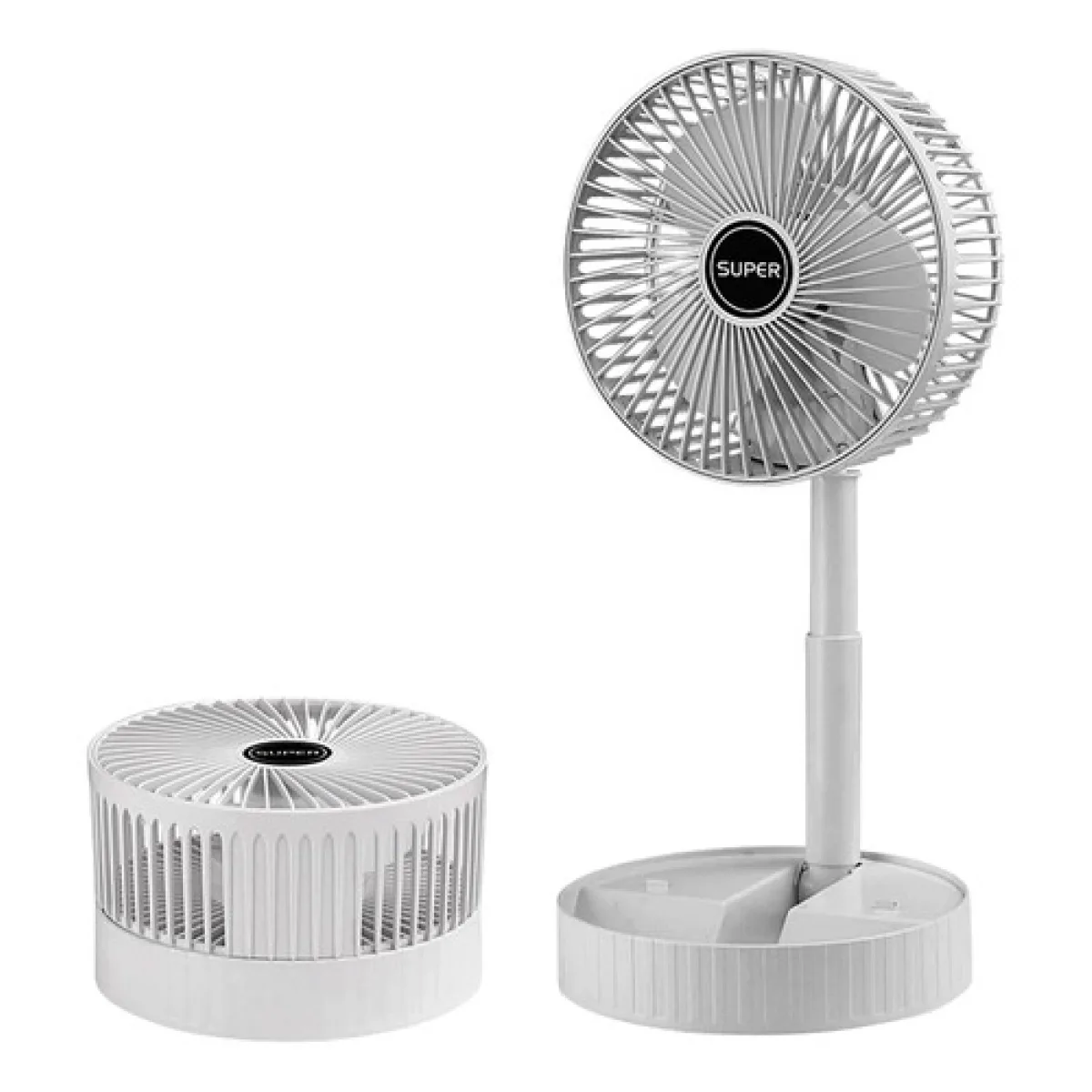 Ventilador Portatil Plegable Recargable Usb Soporte Celular Escritorio Hogar Viaje Color Blanco
