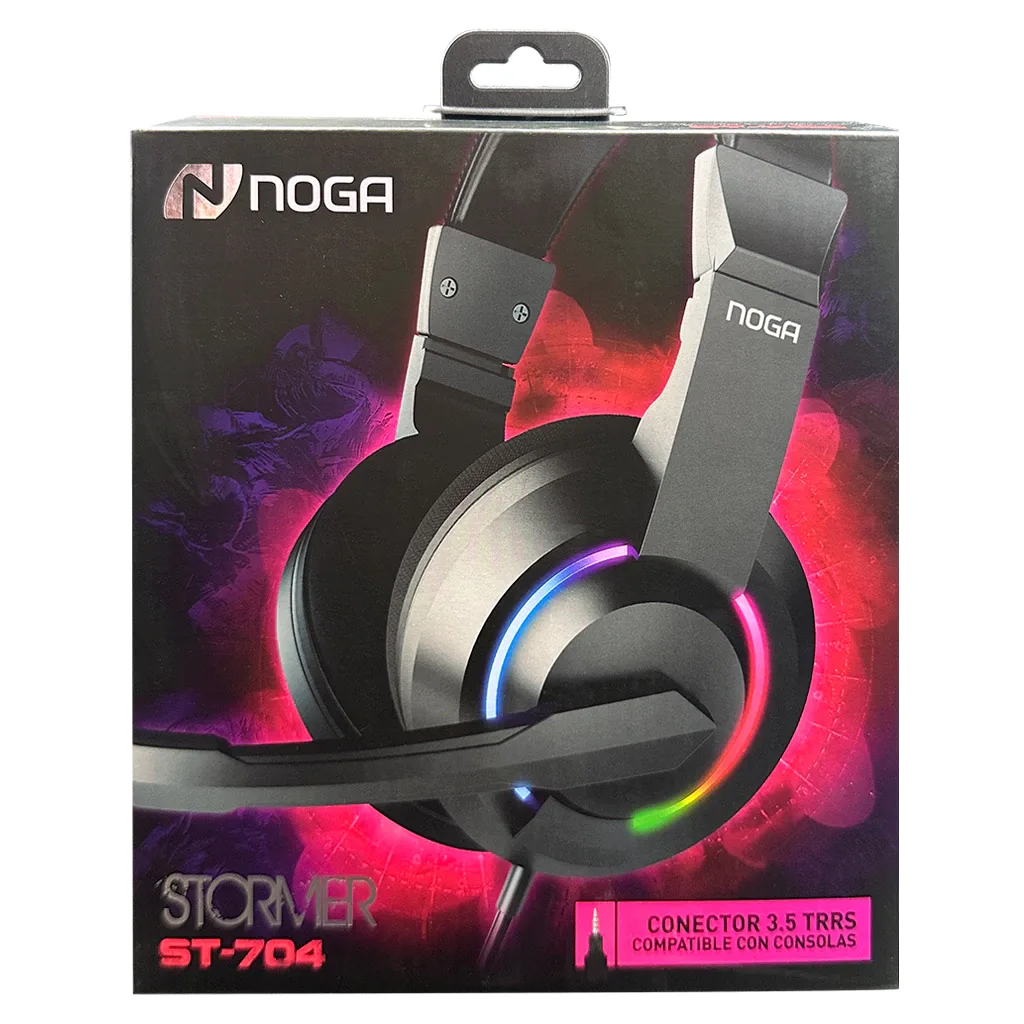 Auriculares Gamer Micrófono Noga St-704 Pc Consolas 3.5mm Rgb Led Usb