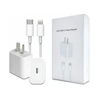 Cargador Rápido Power 20w Usb-c Para iPhone Pata Oblicua + Cable Carga Rápida Usb-c a Lightning De 1m (Generico)