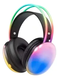 Auricular Bluetooth Vincha Inalambricos Luces Rgb Opcional Color Negro