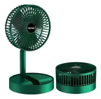 Ventilador Portatil Plegable Recargable Usb Soporte Celular Escritorio Hogar Viaje Color Verde