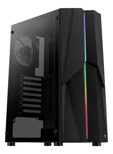 Gabinete Aerocool Mecha-g-bk-v2 Mid Tower Black C_ 1 Cooler 120 mm Rgb 
