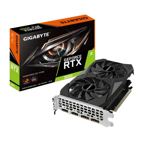 Placa De Video Gigabyte Geforce Rtx 3050 Windforce Oc V2 6G Gddr6