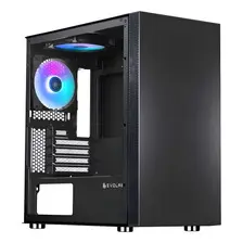 Gabinete Gamer Evolabs Artist Argb Evo-200m 2 Ventiladores Negro