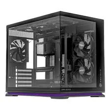 Gabinete Gamer 6 Coolers Evolabs Luma Dark Vidrio Templado Negro
