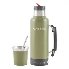 Termo Eléctrico Kanji T-mate 1 Litro Con Tapa Y Bombilla Verde Lima