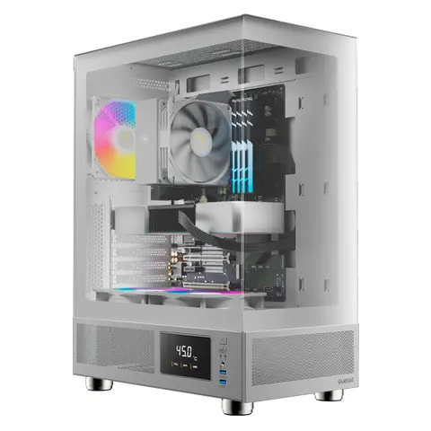 SPRING SALE Gabinete Gamdias Atlas E1 White Pantalla LCD Templado 3x12cm ARGB