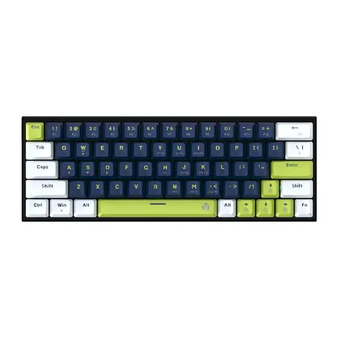 Teclado Fantech Atom63 MK874V2 RGB Mori Blue Mecánico Mini 60% Switch Taro Inglés