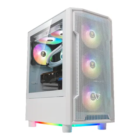 Gabinete Gamdias Athena M6 Lite White Underglow Templado 4x12cm ARGB