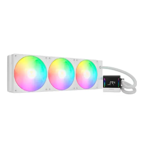 Cooler CPU Watercooler Gamdias Chione E4-420 LCD White 420mm ARGB