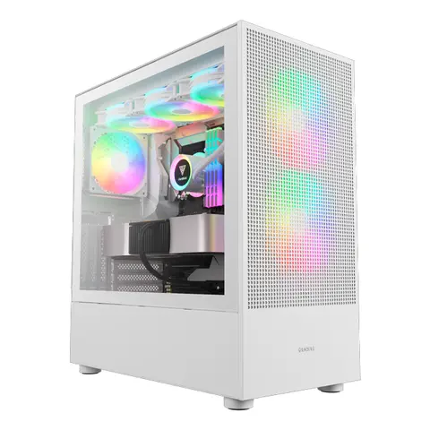 Gabinete Gamdias Talos M3 Mesh White Templado USB Type-C 3x12cm ARGB E-ATX