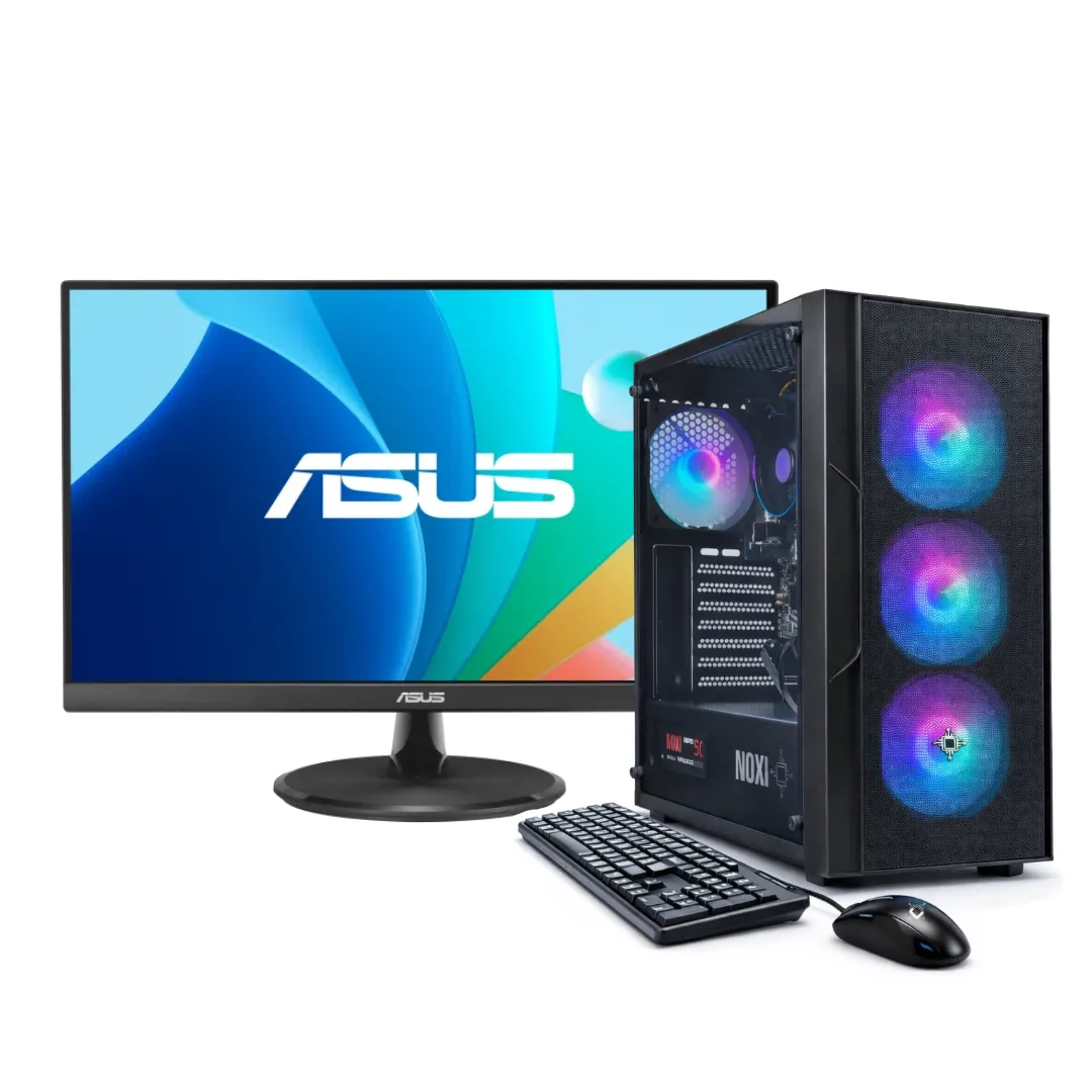 Noxi Gaming Pc Amd Ryzen 5 3400g | 16 Gb | 480 Gb | Wifi | Monitor 22 Asus 100hz