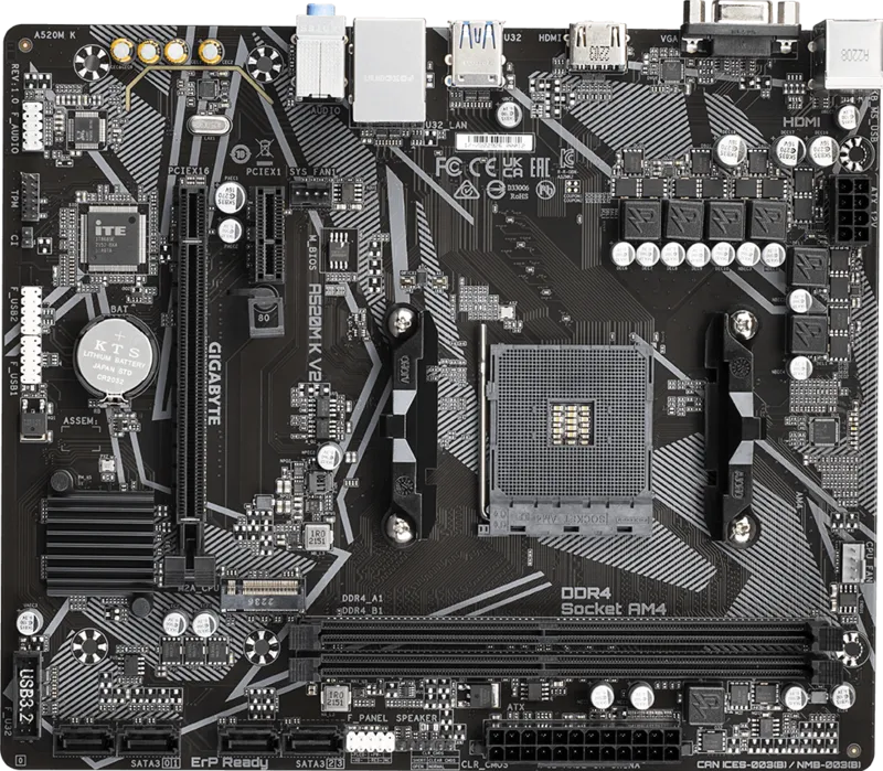 Mother Gigabyte A520m K V2 Am4 Ddr4