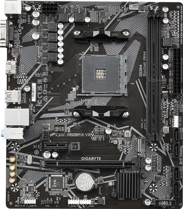 Mother Gigabyte A520m K V2 Am4 Ddr4