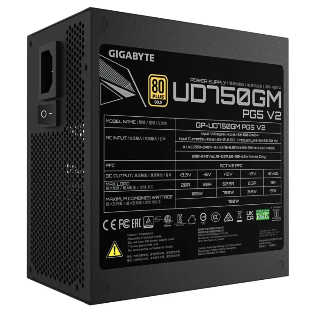 Fuente Gigabyte 750w 80 Plus Gold Full Modular