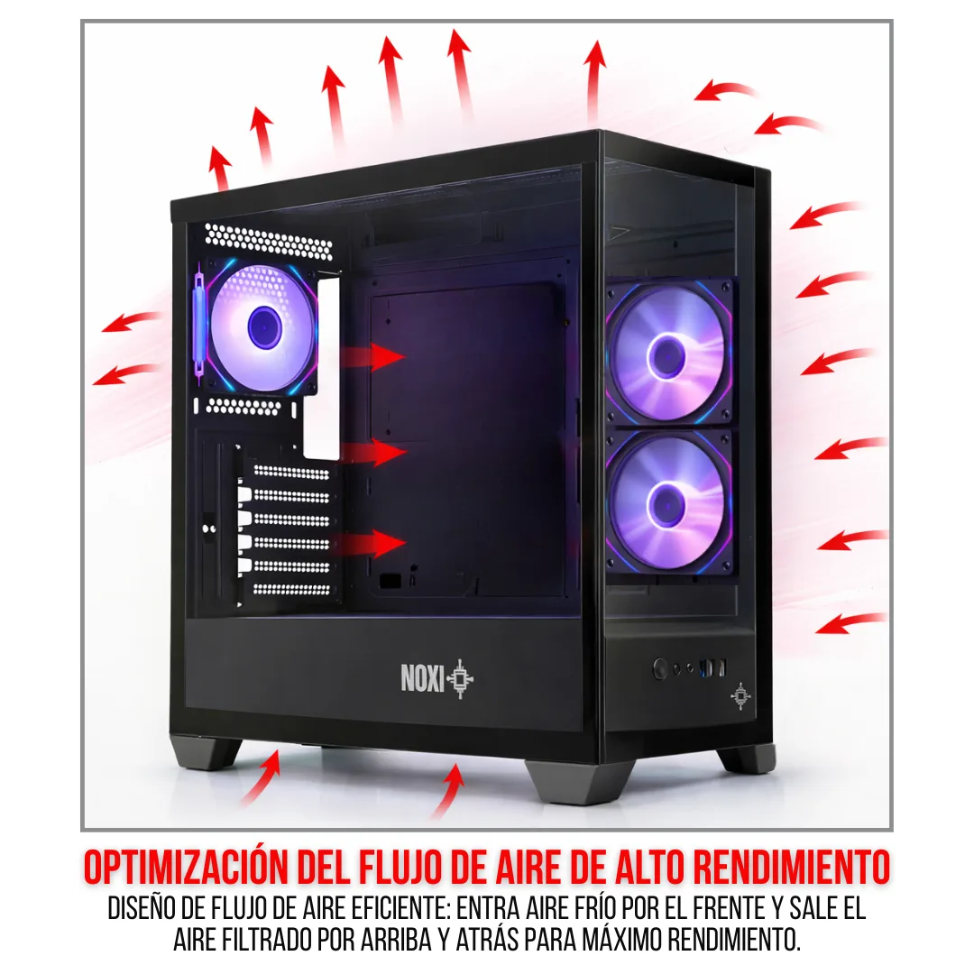 Gabinete Noxi Gaming Zowi Negro 3x120mm Argb Fans