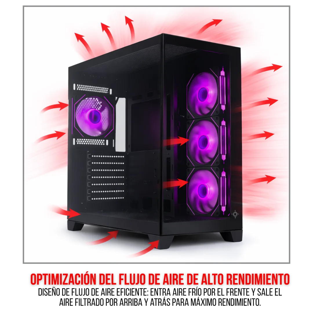 Gabinete Noxi Gaming Jolt Negro 4x120mm Argb Fans