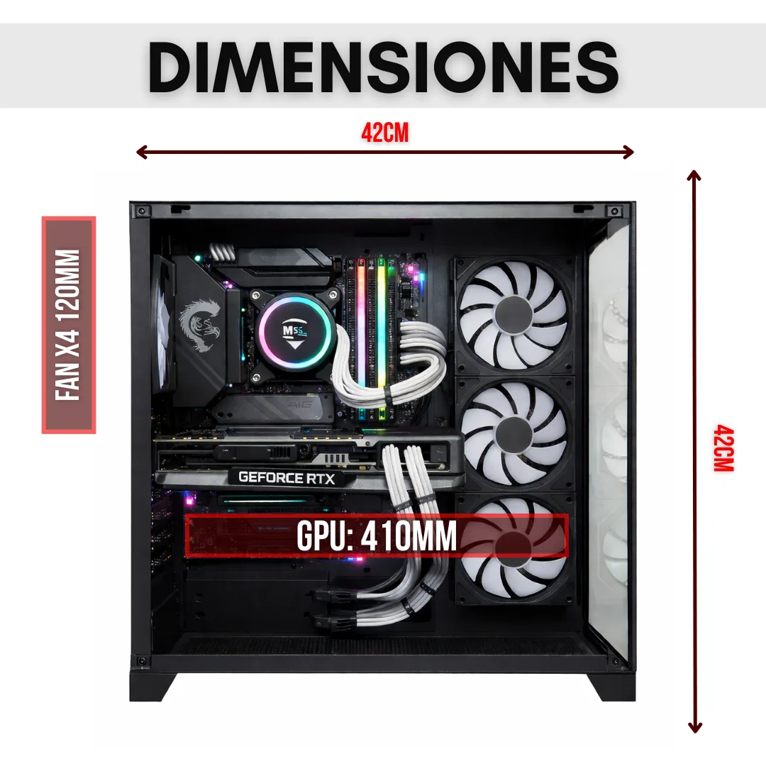 Gabinete Noxi Gaming Jolt Negro 4x120mm Argb Fans