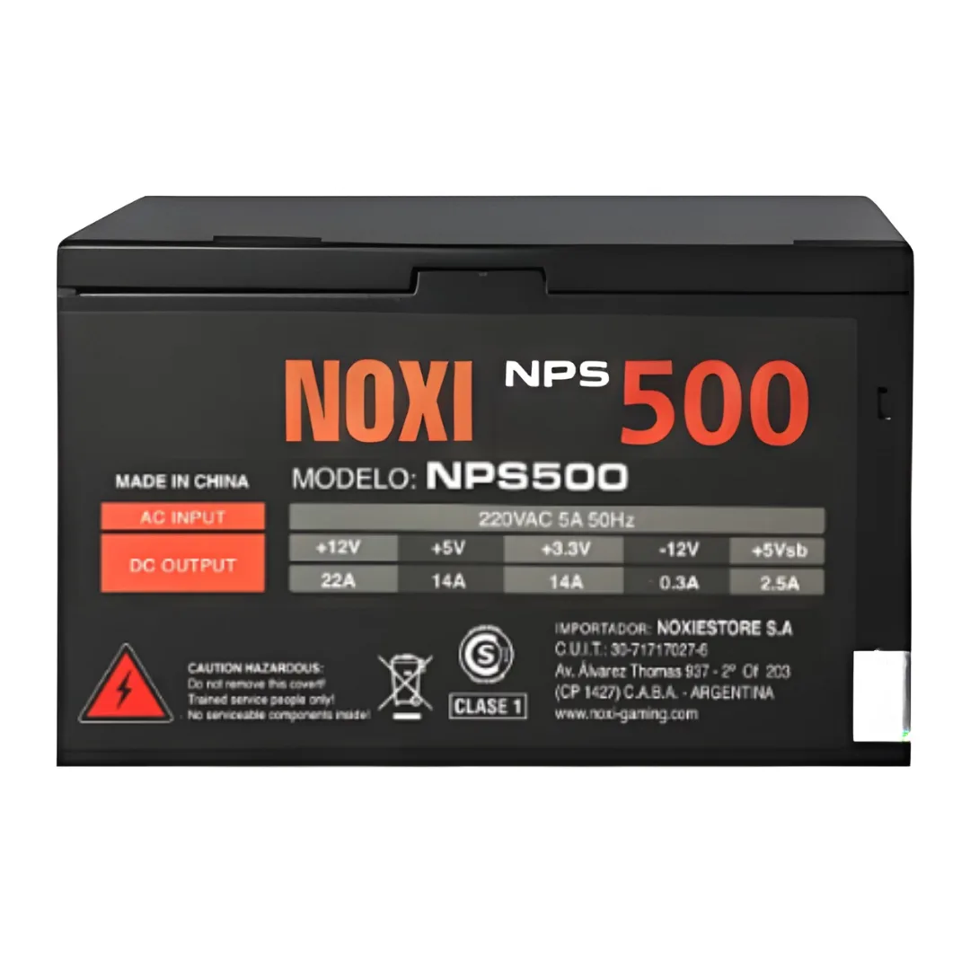 Gabinete Noxi Gaming Kurt Negro 3x120mm Rgb Fans + Fuente Noxi 500w