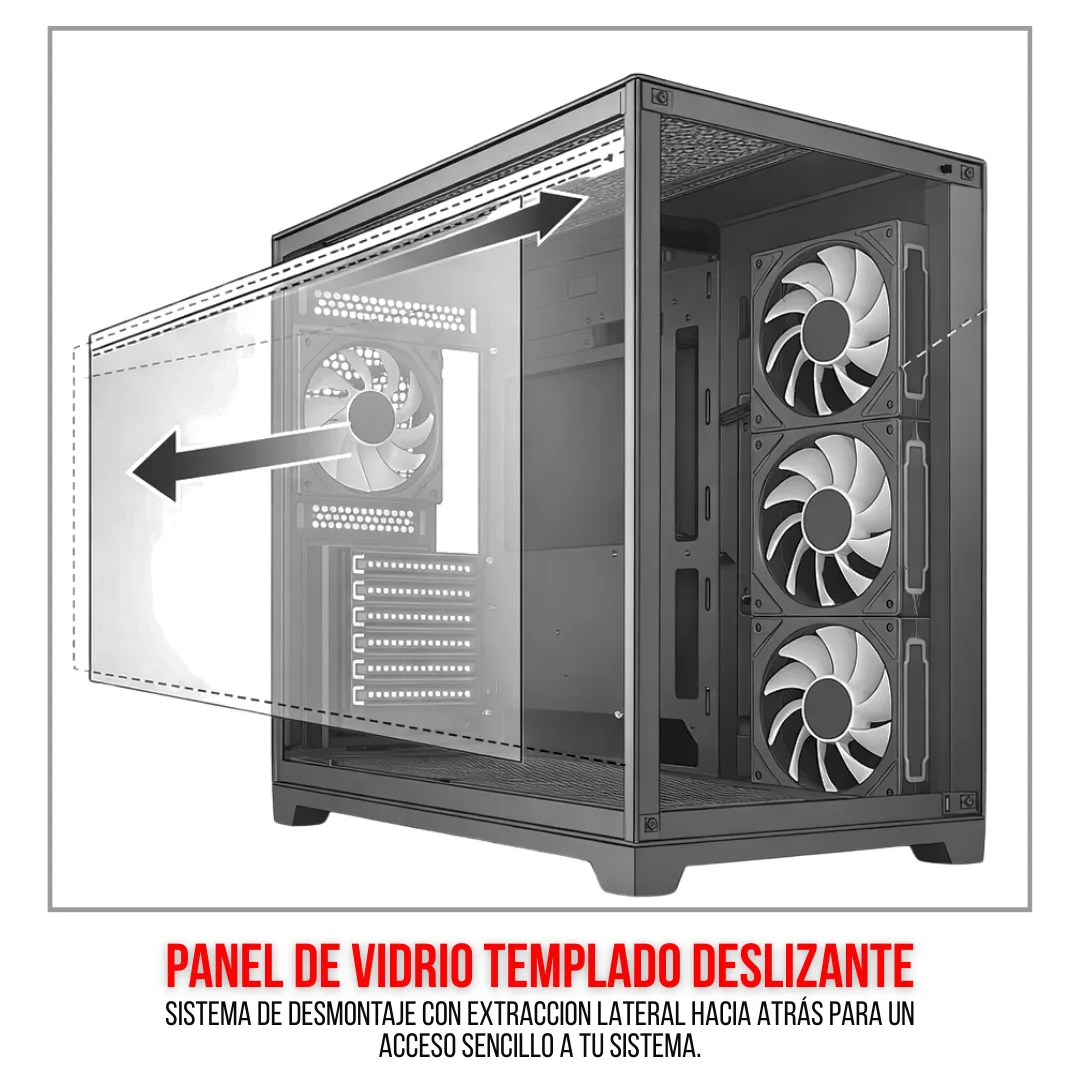 Gabinete Noxi Gaming Jolt Negro 4x120mm Argb Fans