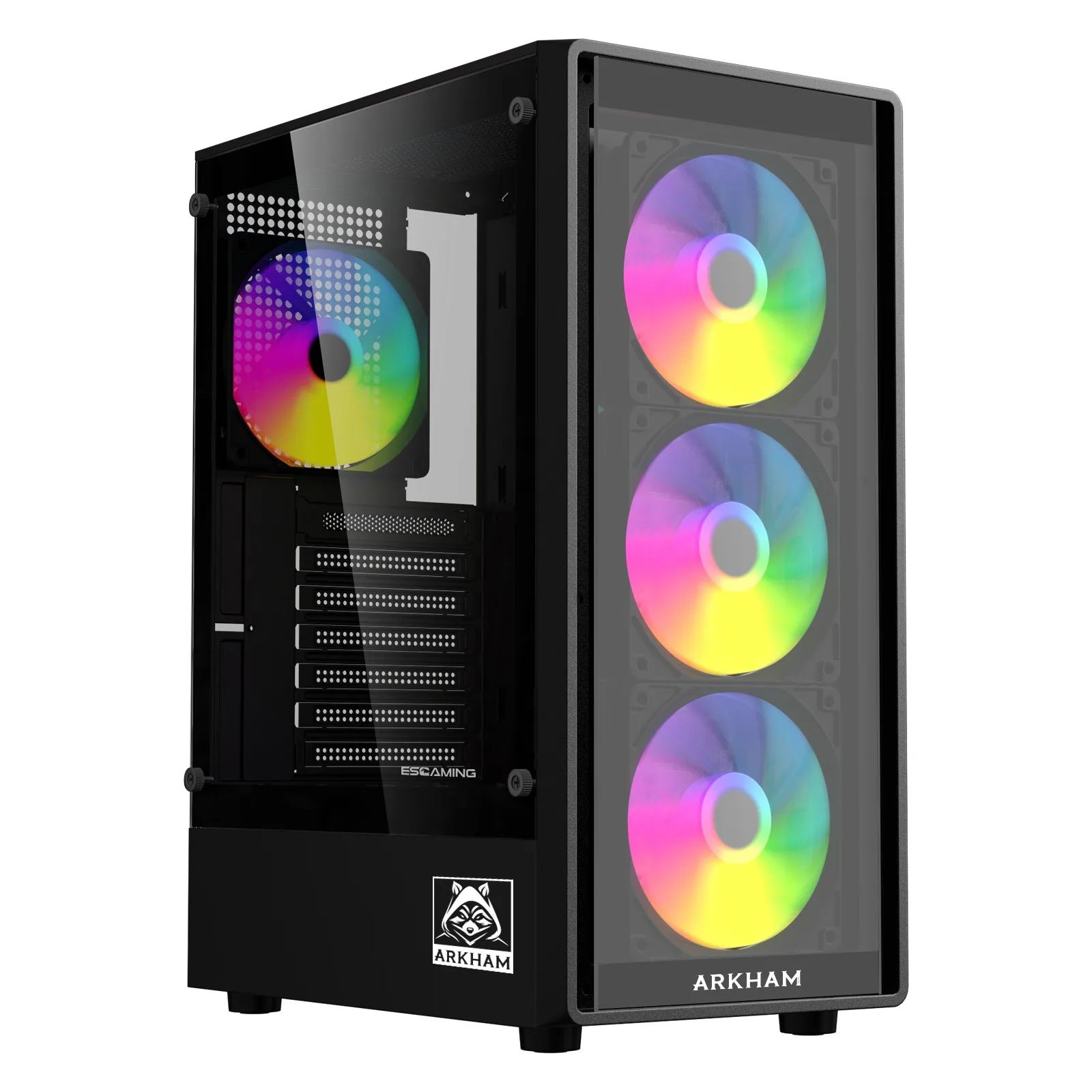 GABINETE ARKHAM CANCRI ECO 4X120MM ARGB FANS ATX - OUTLET -