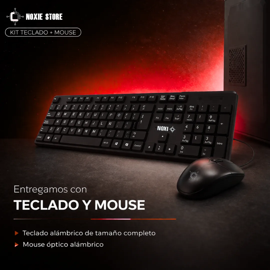 Gabinete Noxi Kit + Fuente 500w + Teclado Y Mouse