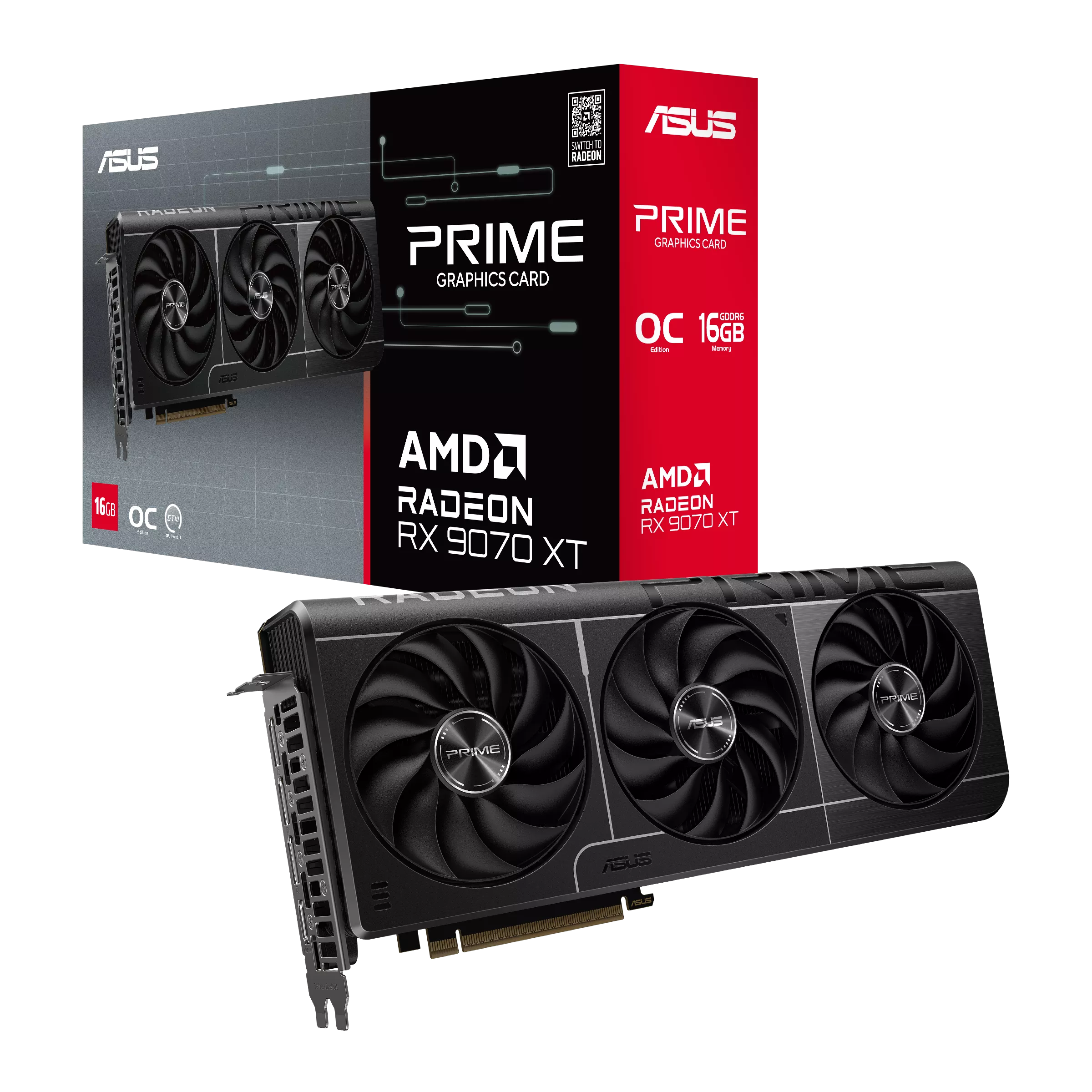 Placa De Video Asus Prime Oc Rx 9070xt 16gb Gddr6