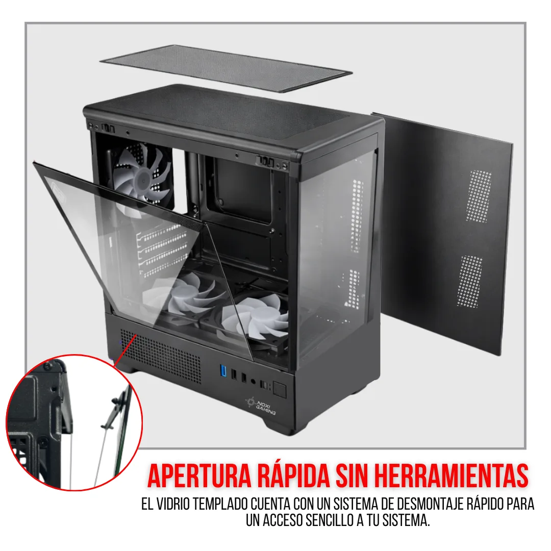 Gabinete Noxi Gaming Kurt 5x120mm Rgb Fans