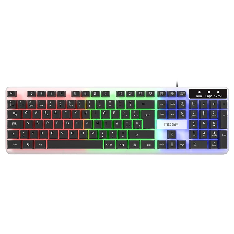 Teclado Noganet Usb Retroiluminacion Led Negro
