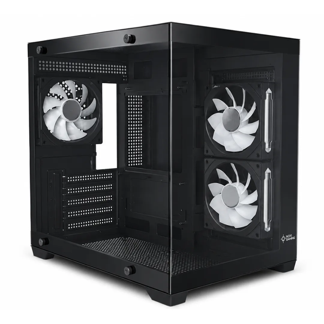 Gabinete Noxi Gaming Kubi Negro 3x120mm Argb Fans + Fuente 550w