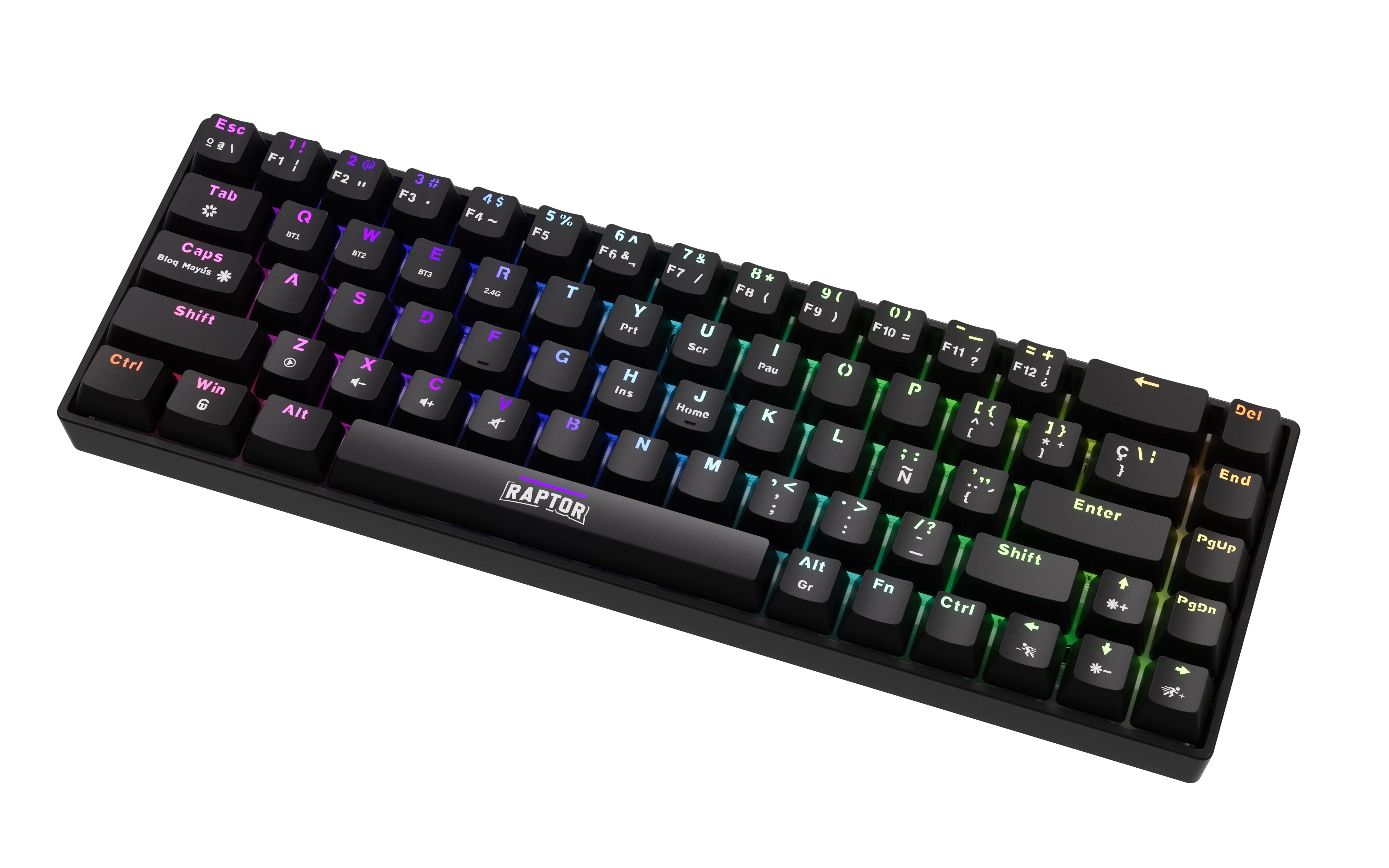 Teclado Gamer Raptor Fireclaw M68 Mecanico Retroiluminado Switch Red Outemu White