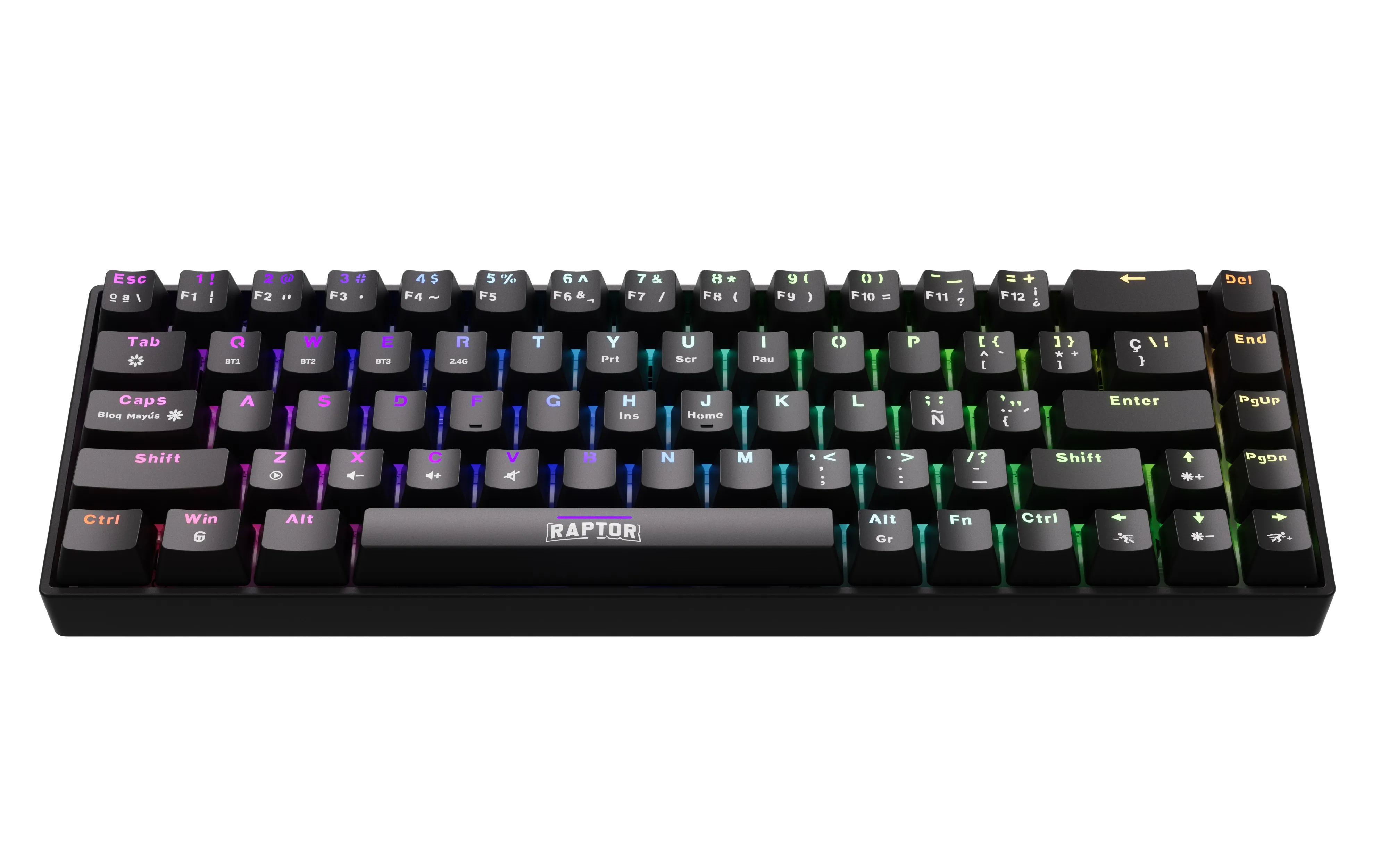 Teclado Gamer Raptor Fireclaw M68 Mecanico Retroiluminado Switch Red Outemu White