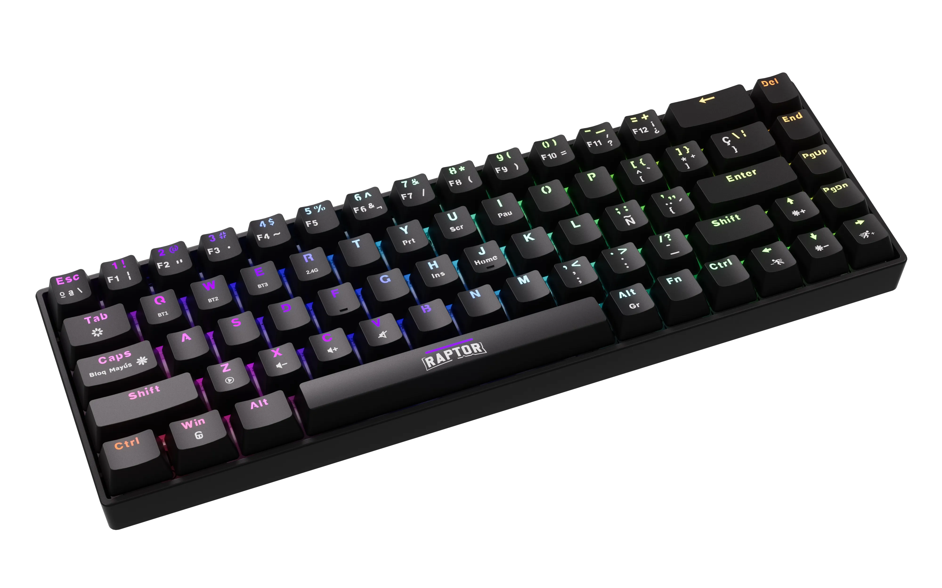Teclado Gamer Raptor Fireclaw M68 Mecanico Retroiluminado Switch Red Outemu White