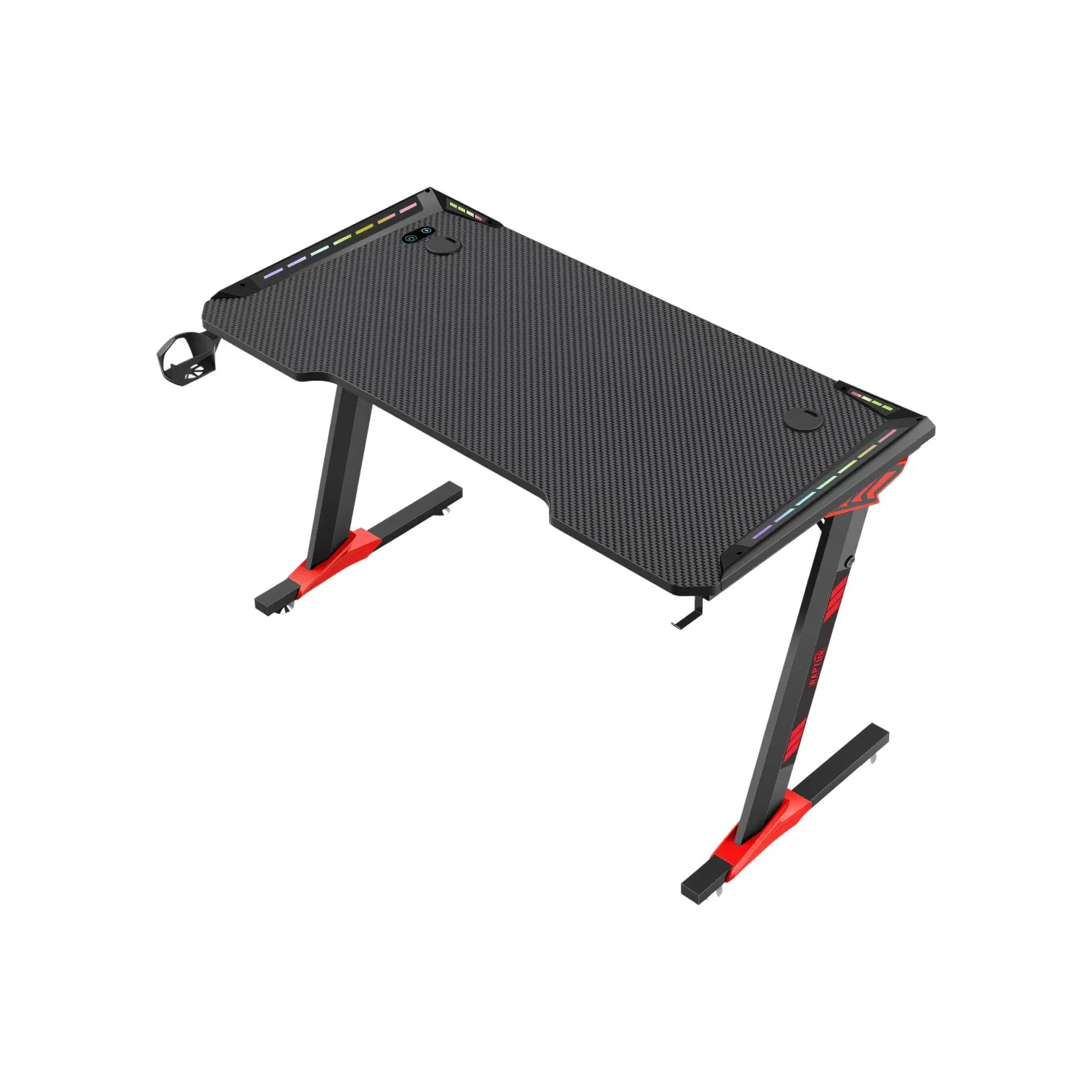 Escritorio Gamer Raptor Glow Station Se Rgb Via Usb C-portavasos + Porta Auricular
