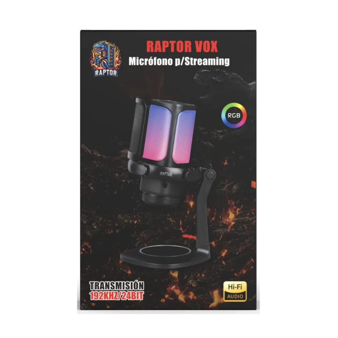 Microfono Raptor Vox Rgb Usb P-streaming (7015)