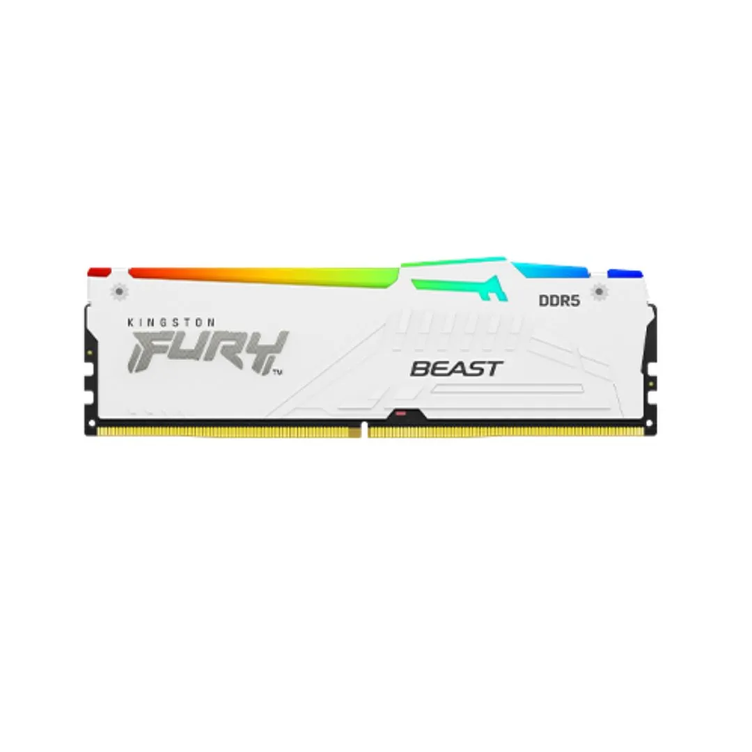 MEMORIA RAM 16GB DDR5 KINGSTON FURY BEAST WHITE RGB 5600MHZ